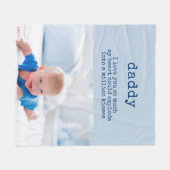 Cute Poem voor papa - Blue Baby Photo Fleece Deken (Voorkant (Horizontaal))