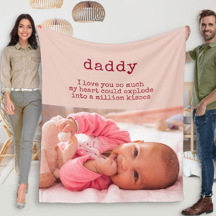 Cute Poem voor papa - Girl Baby Foto Fleece Deken
