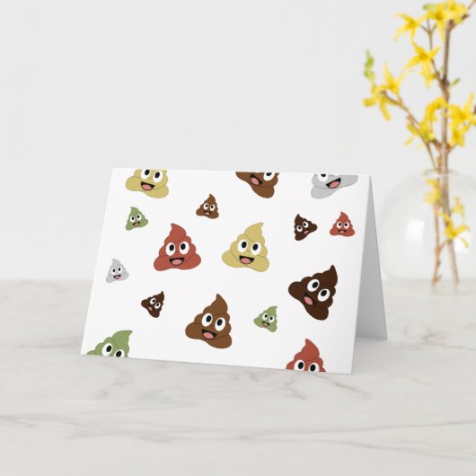 Cute Poep emoji grappige cadeau-ideeën Kaart (Gele Bloem)