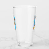 Cute Polar Bear Add Your Text Surfing Cartoon Glas (Rechts)