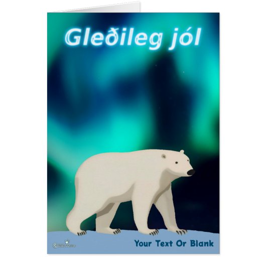 Cute Polar Bear and Northern Lights (Voorkant)