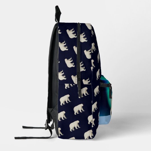 Cute Polar Bear and Northern Lights Bedrukte Rugzak (Links)