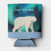 Cute Polar Bear and Northern Lights Blikjeskoeler (Voorkant)