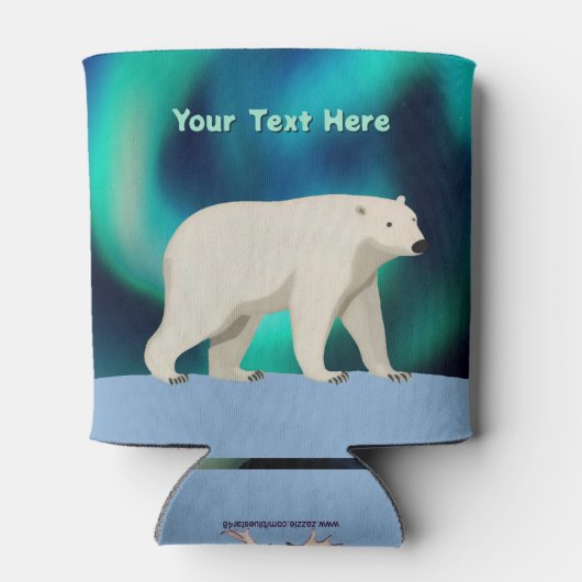 Cute Polar Bear and Northern Lights Blikjeskoeler (Achterkant)