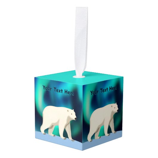 Cute Polar Bear and Northern Lights Decoratie (Voorkant hoekig)