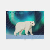 Cute Polar Bear and Northern Lights Fleece Deken (Voorkant (Horizontaal))