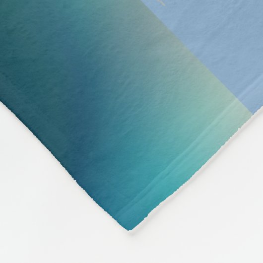 Cute Polar Bear and Northern Lights Fleece Deken (Hoek)