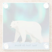 Cute Polar Bear and Northern Lights Glazen Onderzetter (Achterkant)