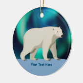 Cute Polar Bear and Northern Lights Keramisch Ornament (Links)