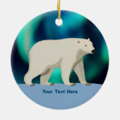 Cute Polar Bear and Northern Lights Keramisch Ornament (Achterkant)