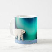 Cute Polar Bear and Northern Lights Koffiemok (Voorkant links)