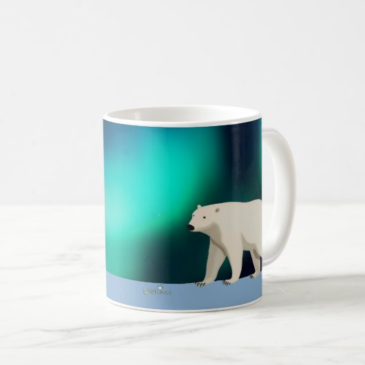 Cute Polar Bear and Northern Lights Koffiemok (Voorkant rechts)