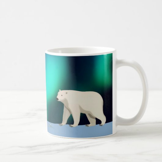 Cute Polar Bear and Northern Lights Koffiemok (Rechts)