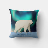 Cute Polar Bear and Northern Lights Kussen (Voorkant)