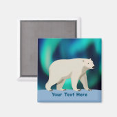Cute Polar Bear and Northern Lights Magneet (Voorkant / Achterkant)