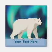 Cute Polar Bear and Northern Lights Magneet (Voorkant)