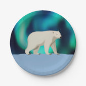 Cute Polar Bear and Northern Lights Papieren Bordje (Voorkant)