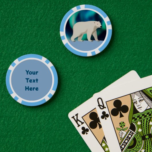 Cute Polar Bear and Northern Lights Poker Chips (Pokertafel (Dubbel))