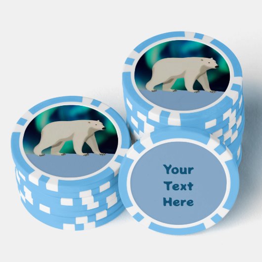 Cute Polar Bear and Northern Lights Poker Chips (Opstapeling)