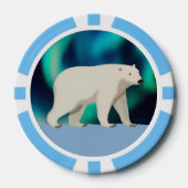 Cute Polar Bear and Northern Lights Poker Chips (Voorkant)