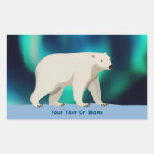 Cute Polar Bear and Northern Lights Rechthoekige Sticker (Voorkant)