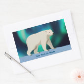 Cute Polar Bear and Northern Lights Rechthoekige Sticker (Envelop)
