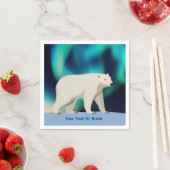 Cute Polar Bear and Northern Lights Servet (Insitu)