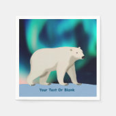 Cute Polar Bear and Northern Lights Servet (Voorkant)
