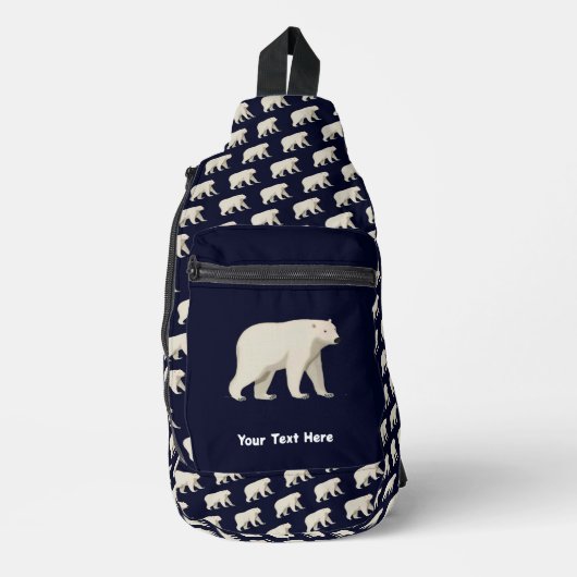 Cute Polar Bear and Northern Lights Sling Bag (Voorkant)