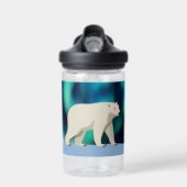 Cute Polar Bear and Northern Lights Waterfles (Voorkant)
