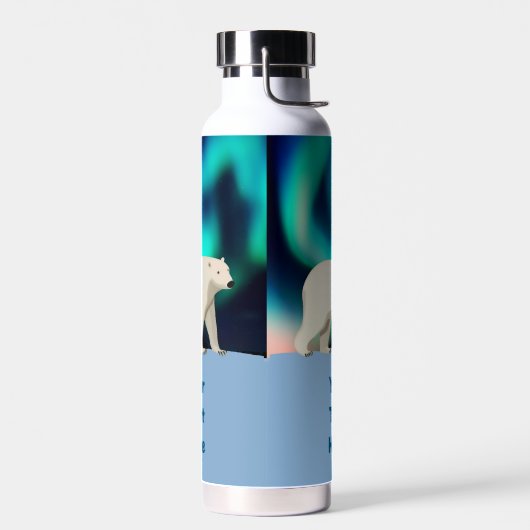 Cute Polar Bear and Northern Lights Waterfles (Links)