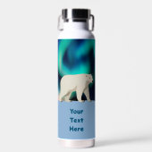 Cute Polar Bear and Northern Lights Waterfles (Voorkant)
