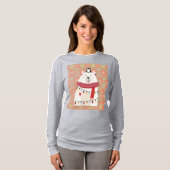 Cute Polar Bear and Penguin Christmas Holiday T-shirt (Voorkant volledig)