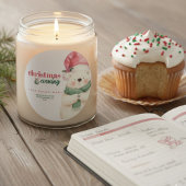 Cute Polar Bear Christmas Evening Candle Jar Label