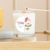 Cute Polar Bear Christmas Evening Candle Jar Label