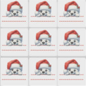 Cute Polar Bear Christmas Label (Voorkant)