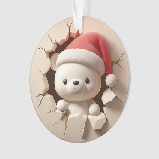 Cute Polar Bear Double-Sided Holiday  Ornament (voorkant)