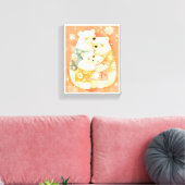 Cute Polar Bear Family Vertical Poster Wall Art Canvas Afdruk (Insitu (Woonkamer))