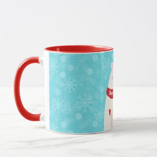 Cute Polar Bear Holiday Art Personal Mug Cup Mok (Links)