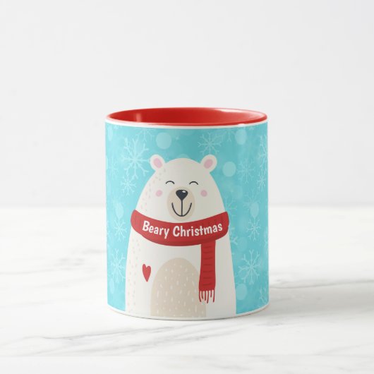 Cute Polar Bear Holiday Art Personal Mug Cup Mok (Midden)