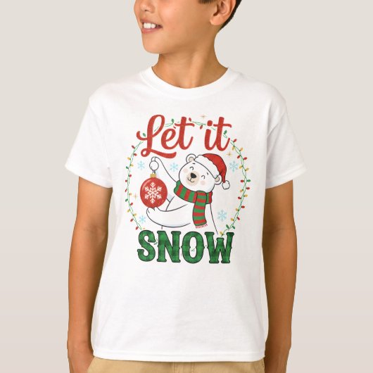 Cute Polar Bear Holiday T-shirt (Voorkant)