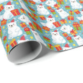Cute Polar Bear Party & Presents  Cadeaupapier (Rol Hoek)