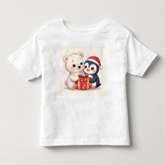 Cute Polar Bear Penguin Baby Jersey Tee Kinder Shirts (Voorkant)