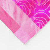 Cute Polar Bear Pink Floral Fleece Blanket (Hoek)