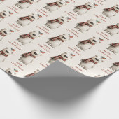 Cute Polar Bear Robin Pattern Merry Christmas Cadeaupapier (Hoek)