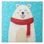 Cute Polar Bear Snow Winter Decorative Tile Tegeltje (Voorkant)