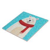 Cute Polar Bear Snow Winter Decorative Tile Tegeltje (Zijkant)