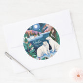 Cute Polar Bear Winter Baby Shower Ronde Sticker (Envelop)
