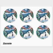 Cute Polar Bear Winter Baby Shower Ronde Sticker (Vel)