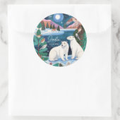Cute Polar Bear Winter Baby Shower Ronde Sticker (Tas)